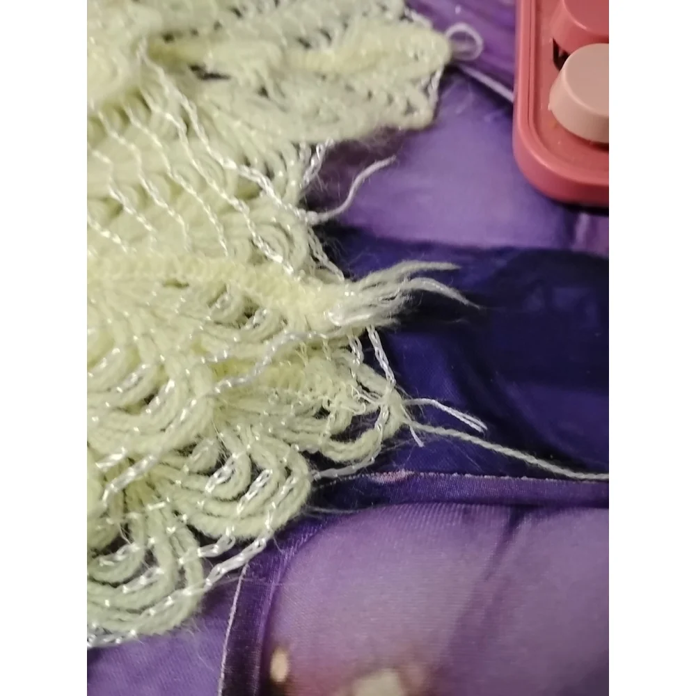 50's Vintage Cradle Knit Baby Blanket Yellow Crochet Knit 40x40”